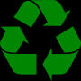 Recycling image with black background
