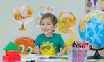 young boy drawing