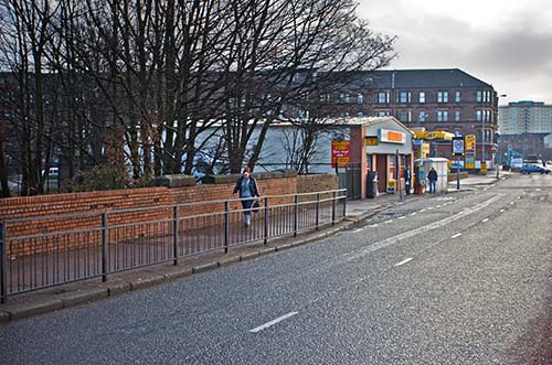 Dalmuir looking east from the foot of Mountblow Road, 2011