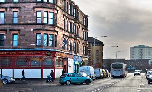 Dumbarton Road, Dalmuir looking east, 2011