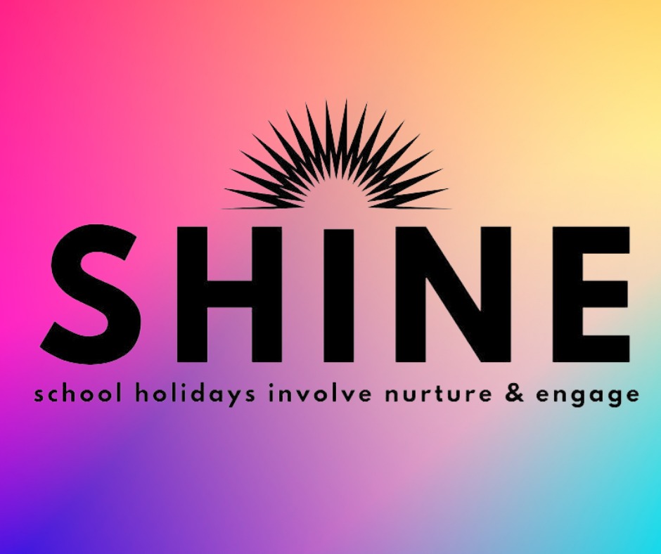 SHINE logo - School holidays involve nurture and engage