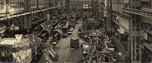 Erecting shop in the engine works John Brown's Clydebank Shipyard, photographed c. 1910