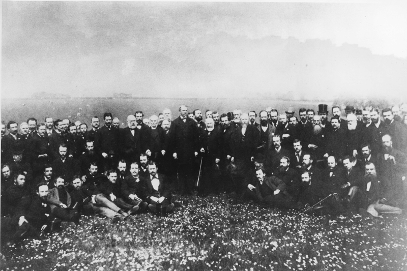 image of Ceremony to mark the cutting of the first turf by George Ross McKenzie and the beginning of building Singer's Kilbowie factory on the 18th May 1882.