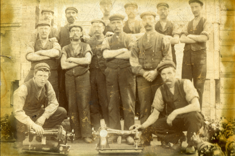image of Singer employees c.1900. Possibly including members of the Strang family from Partick.