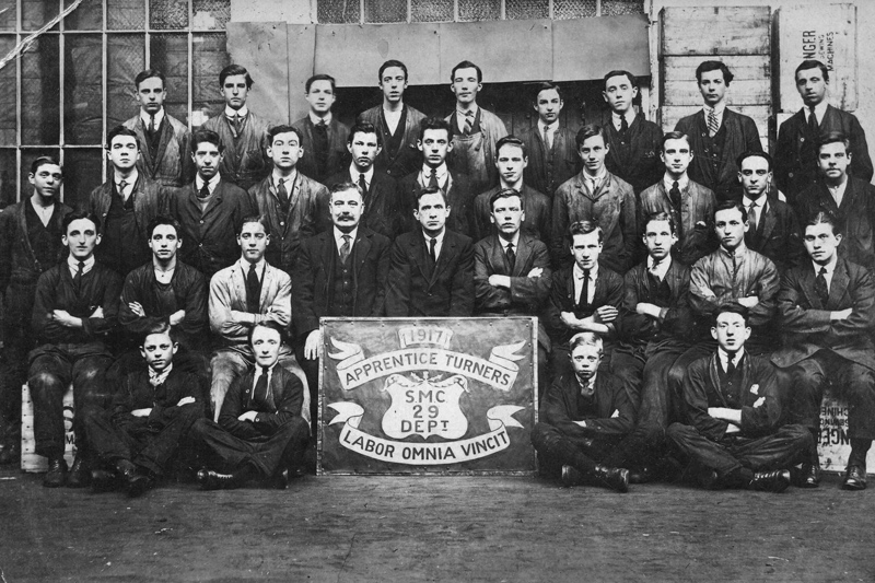 image of Singer Manufacturing Company, Department 29, Apprentice Turners, 1917.