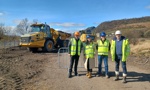 Convener of Infrastructure, Regeneration and Economic Development, Councillor David McBride, Chief Officer of Roads and Neighbourhood Gail Macfarlane, vice convener, Councillor Lawrence O'Neill and Balfour Beatty project manager Alan Thompson