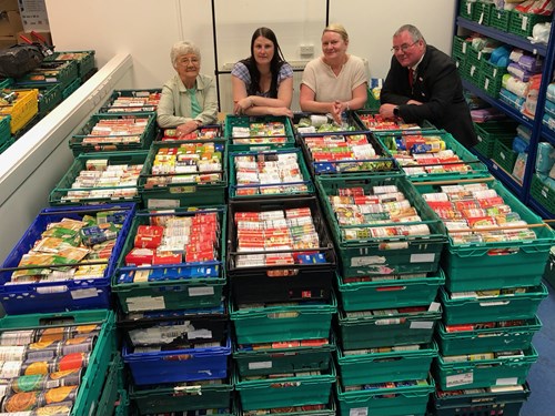 West Dunbartonshire Community Food Share - crates of food