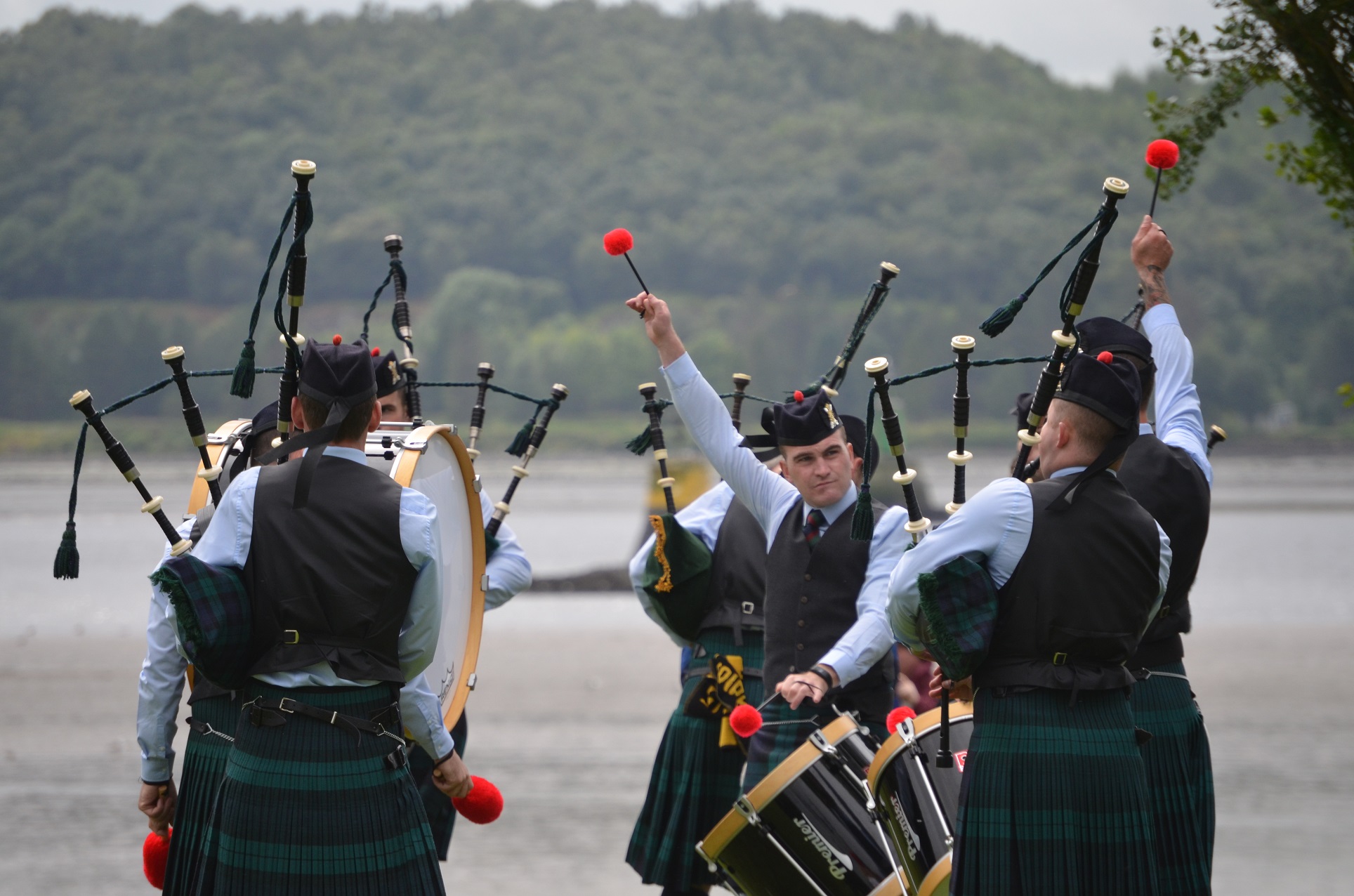 image of playing pipes and drums