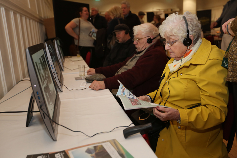 image of Looking at films with headphones on