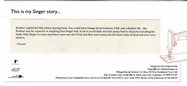 image of Singer Stories Postcard - This is my Singer story