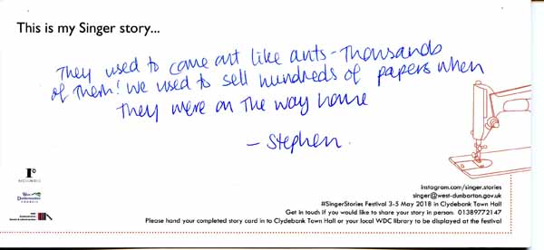 image of 3rd Singer Stories Postcard - This is my Singer story