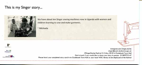 image of 17:  Singer Stories Postcard - This is my Singer story