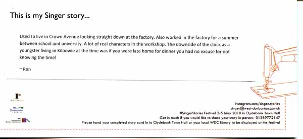 image of 24:  Singer Stories Postcard - This is my Singer story