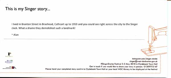 image of 26: Singer Stories Postcard - This is my Singer story