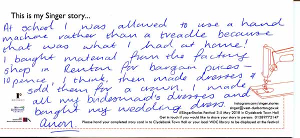 image of Singer Stories Postcard 35