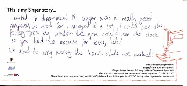 image of Singer Stories Postcard 37