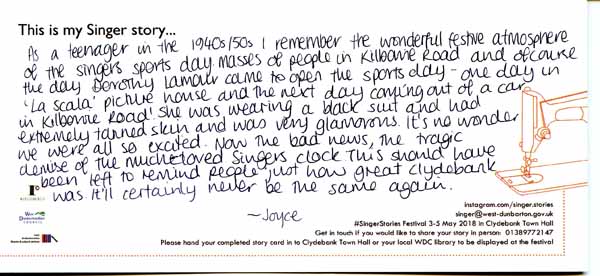 image of Singer Stories Postcard 44