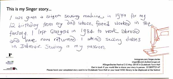 image of Singer Stories Postcard 45