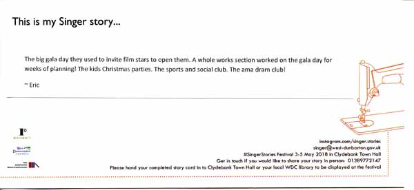 image of Singer Stories Postcard 52