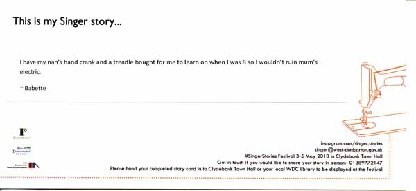 image of Singer Stories Postcard 54