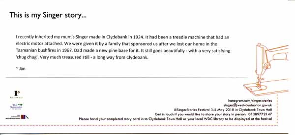 image of Singer Stories Postcard 55