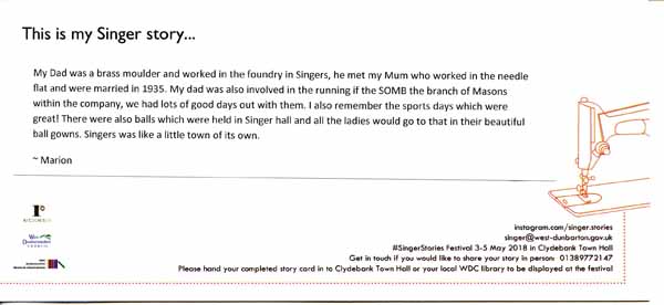 image of Singer Stories Postcard 56