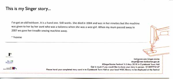 image of Singer Stories Postcard 58