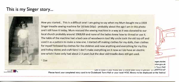 image of Singer Stories Postcard 62