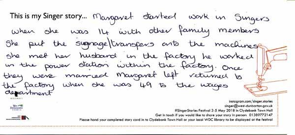 image of Singer Stories Postcard 65