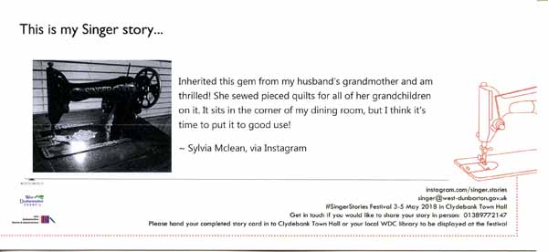 image of Singer Stories Postcard 66