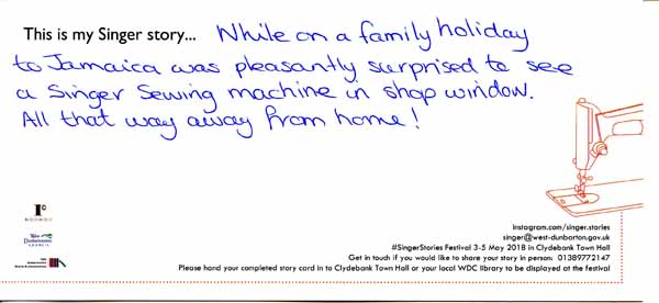 image of Singer Stories Postcard 67