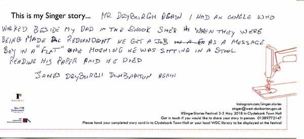 image of Singer Stories Postcard 69