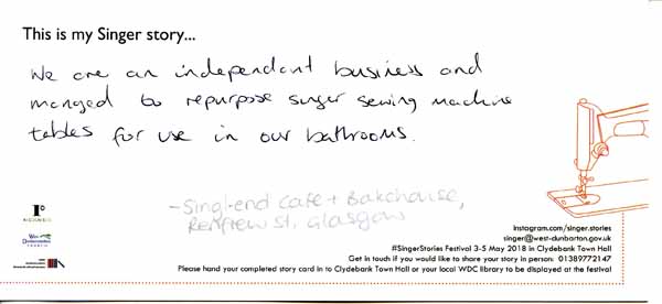 image of Singer Stories Postcard 74