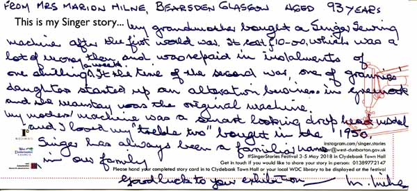 image of Singer Stories Postcard 79