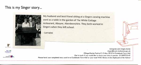 image of Singer Stories Postcard 84