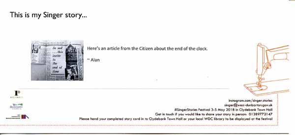 image of Singer Stories Postcard 86