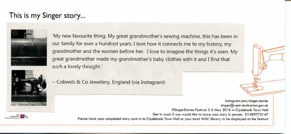 image of Singer Stories Postcard 91