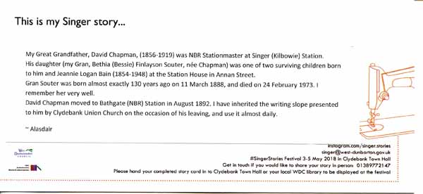 image of Singer Stories Postcard 92