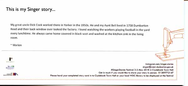 image of Singer Stories Postcard 93