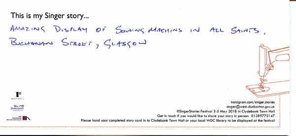 image of Singer Stories Postcard 97