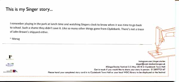 image of Singer Stories Postcard 98