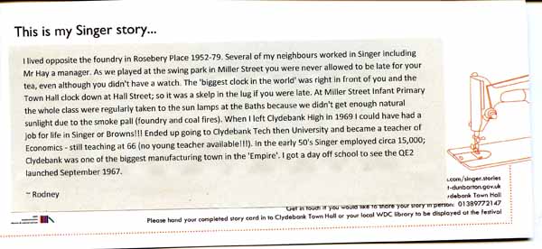 image of Singer Stories Postcard 101