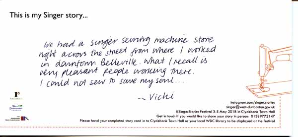 image of Singer Stories Postcard 102