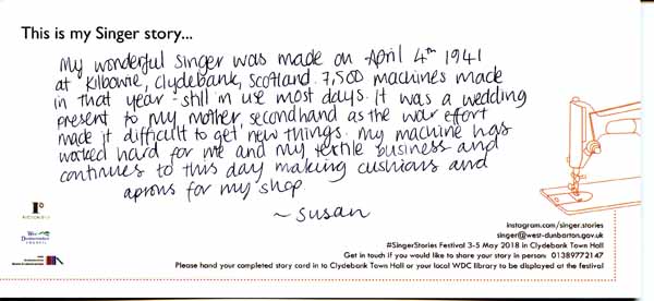 image of Singer Stories Postcard 104