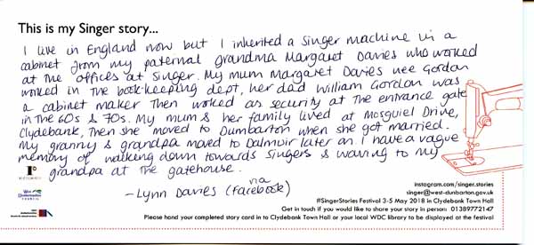 image of Singer Stories Postcard 106