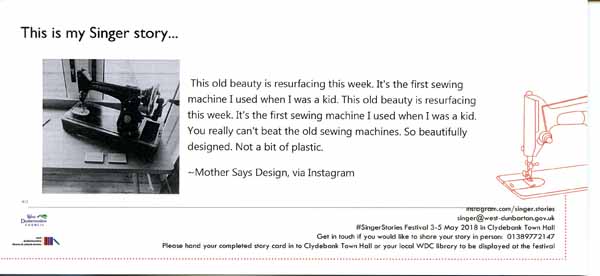 image of Singer Stories Postcard 107