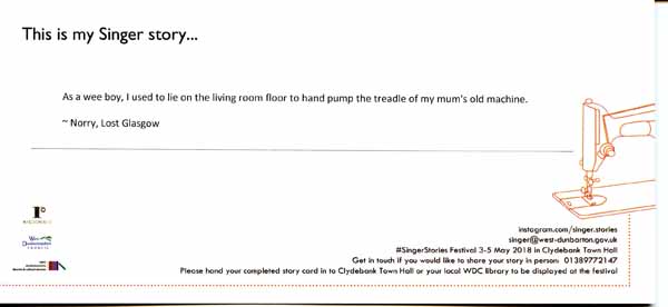 image of Singer Stories Postcard 108