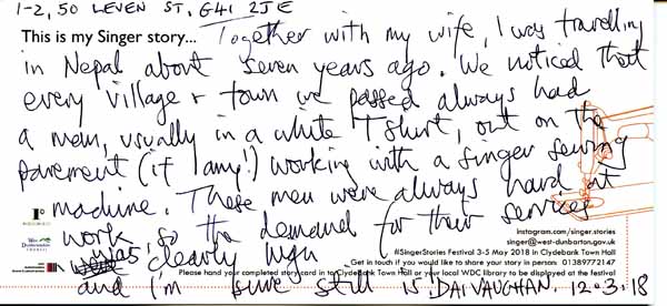 image of Singer Stories Postcard 110