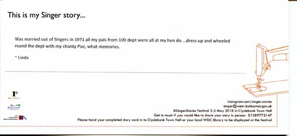 image of Singer Stories Postcard 111