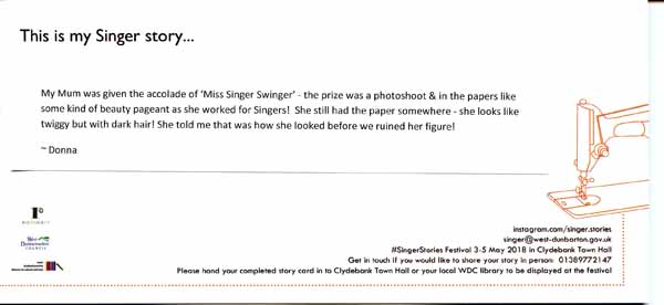 image of Singer Stories Postcard 117